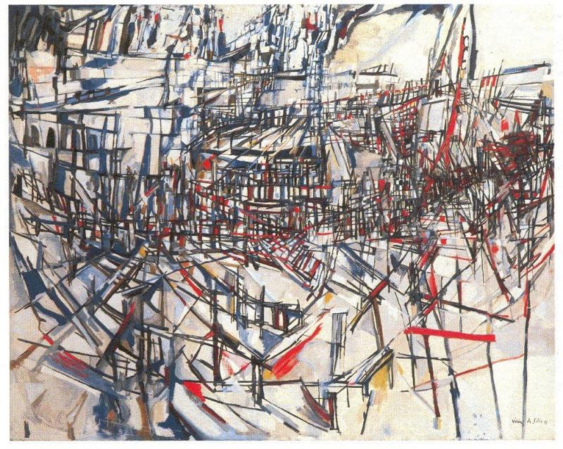 La bataille des rouges et bleus, 红与兰之战， 1953, 130 x 162 cm