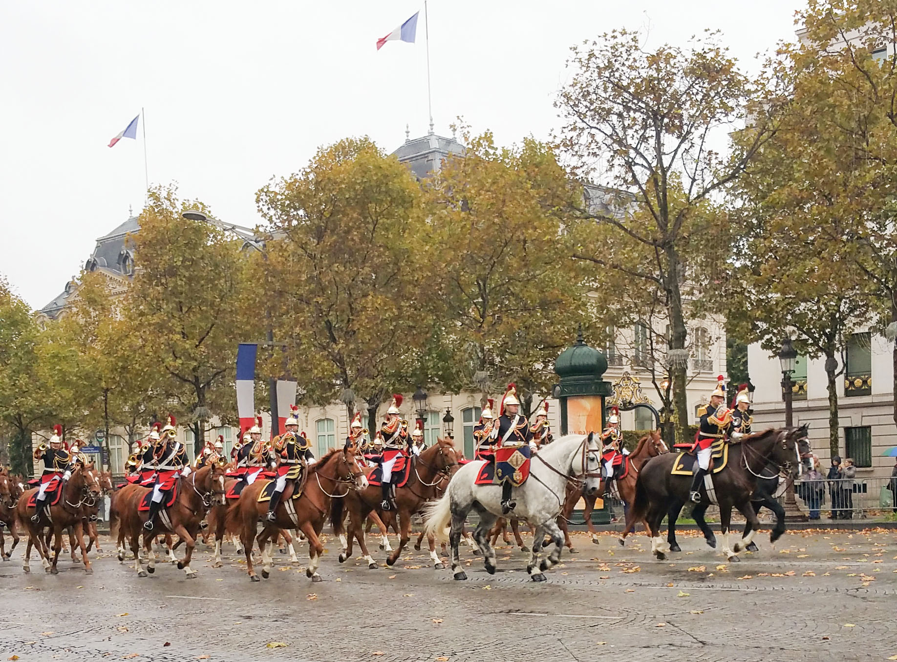 法国共和国卫队的总统马队-在巴黎香榭丽舍大街
